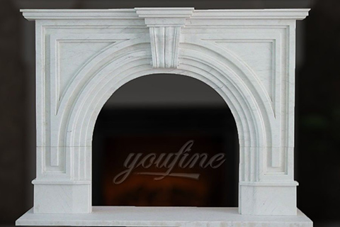Indoor Victorian white marble fireplace frame for sale
